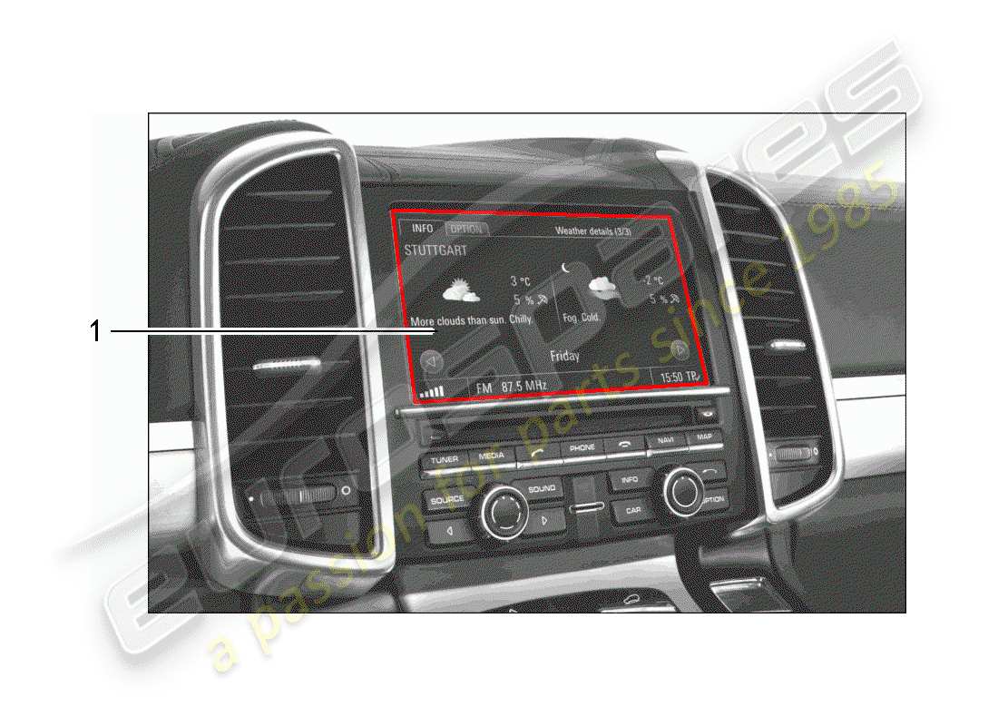 porsche 2016 (tequipment cayenne) kit de instalación diagrama de piezas