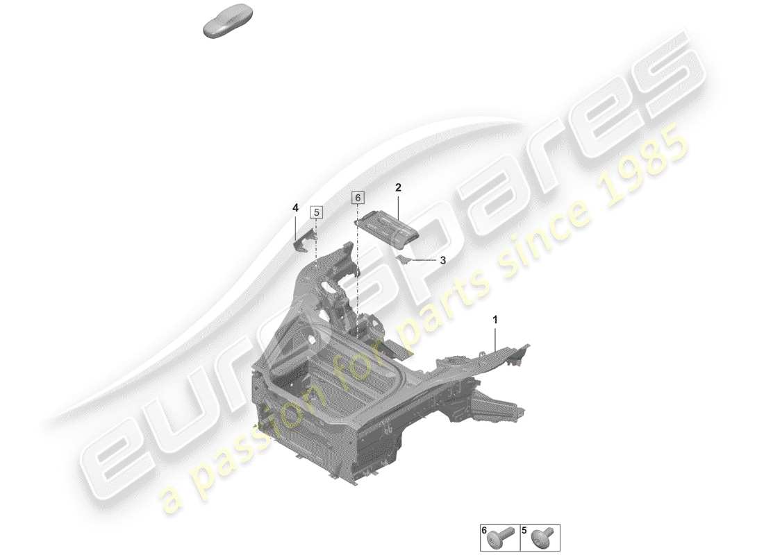 porsche 2020 (992-1) diagrama de piezas del extremo delantero