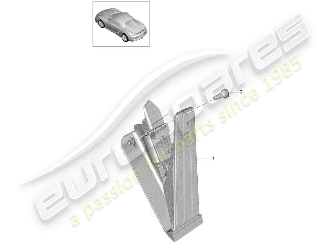 porsche 2016 (981 boxster spyder) diagrama de piezas de pedales