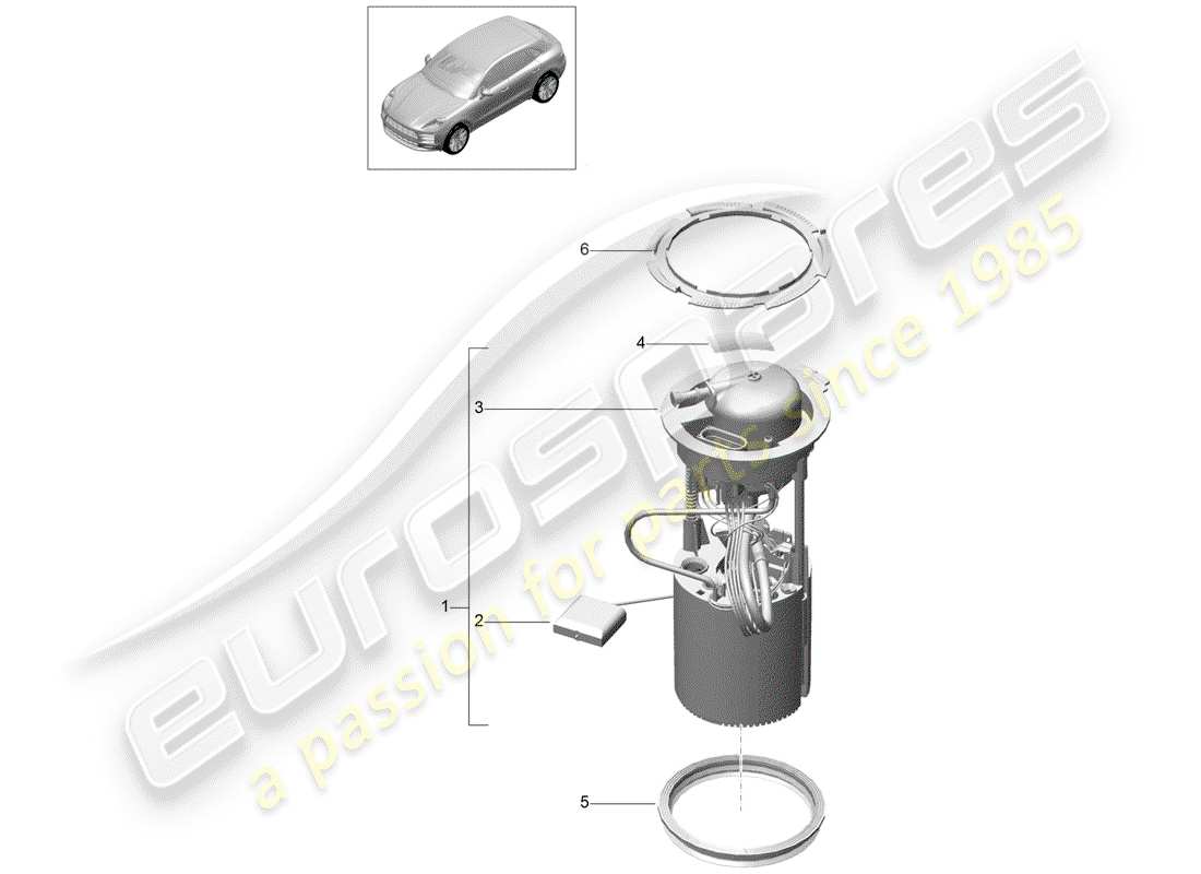 porsche 2019 (macan) bomba de combustible diagrama de piezas