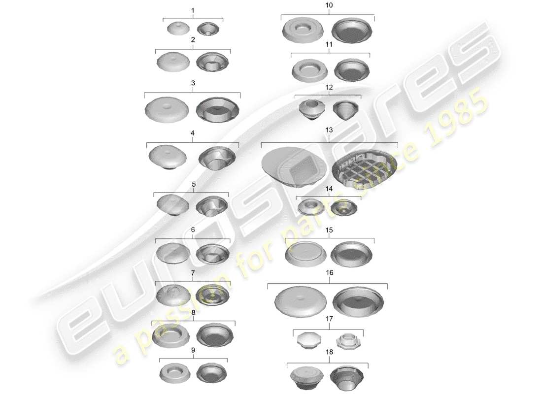 porsche 718 cayman (2020) diagrama de piezas del enchufe