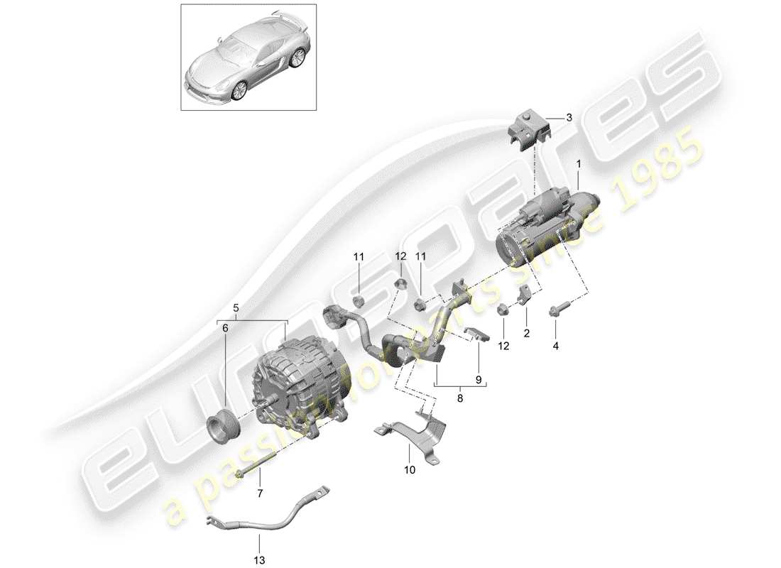 porsche 2016 (981 cayman gt4) inicio diagrama de piezas