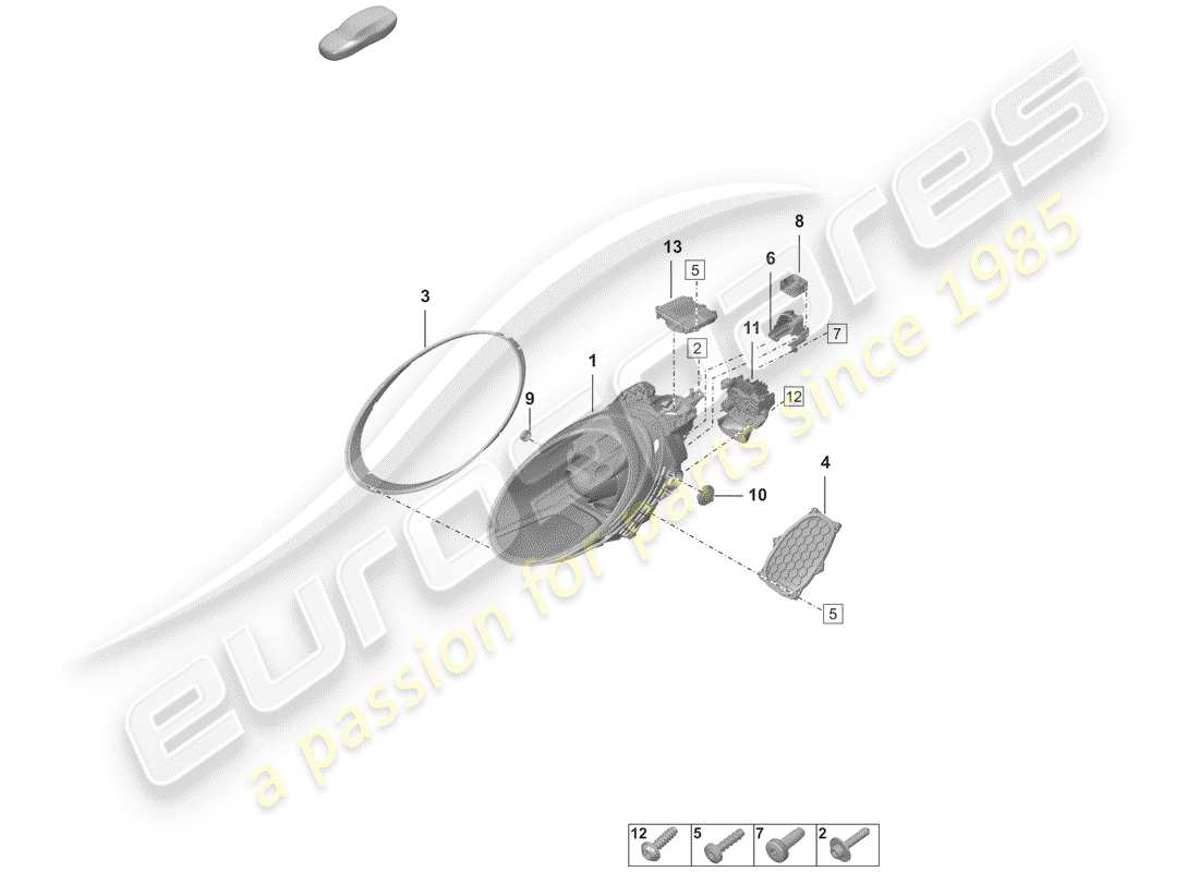 porsche 2020 (992-1) faro led diagrama de piezas