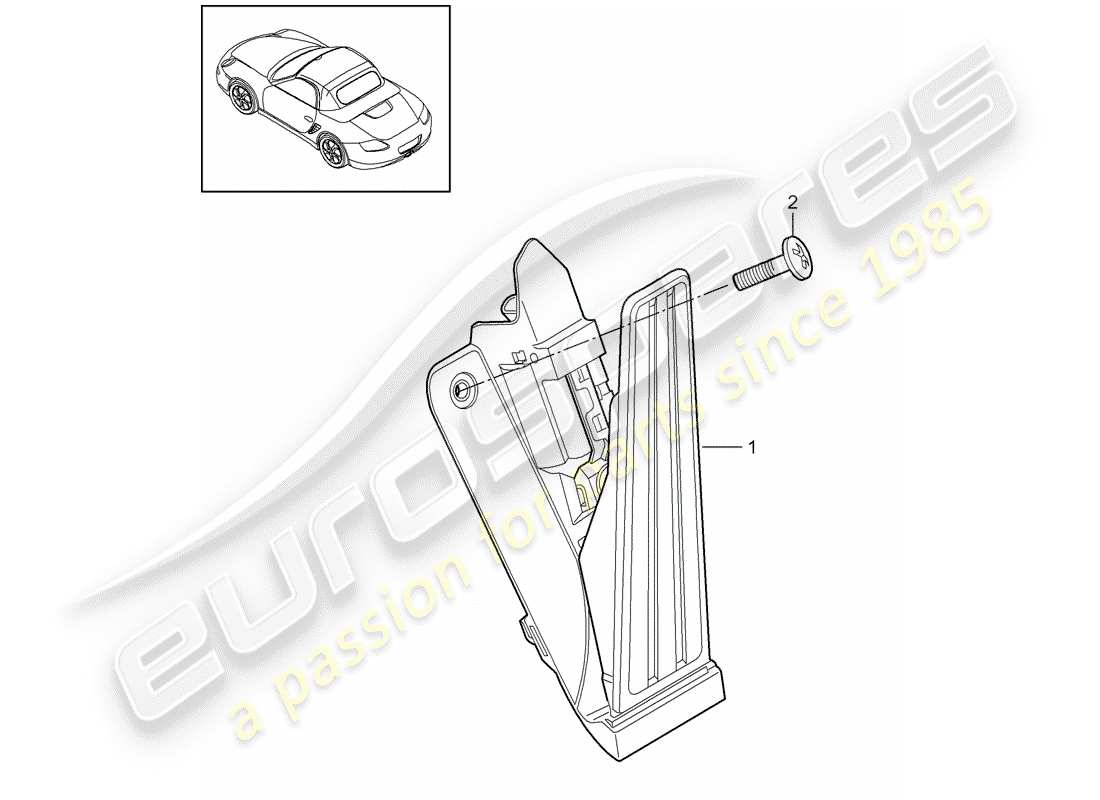 porsche 2011 (987 boxster) diagrama de piezas de pedales