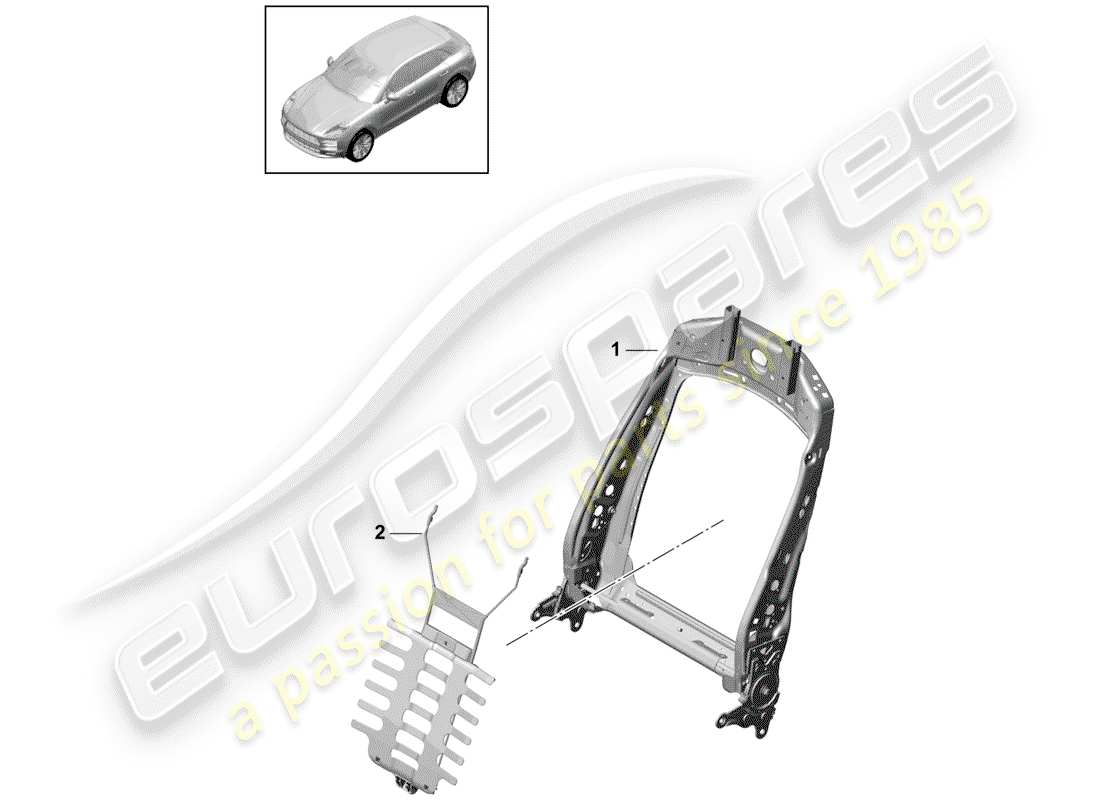 porsche 2019 (macan) estructura - respaldo diagrama de piezas