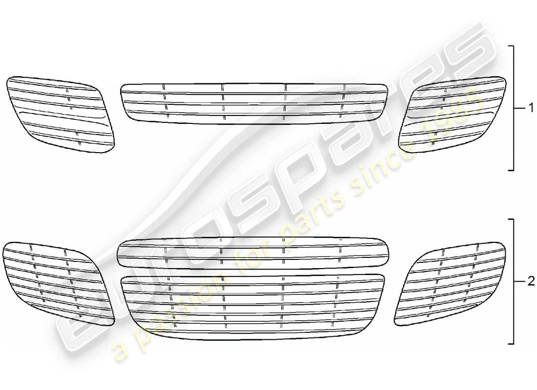 porsche 2003 (tequipment cayenne) rejilla de ventilación diagrama de piezas