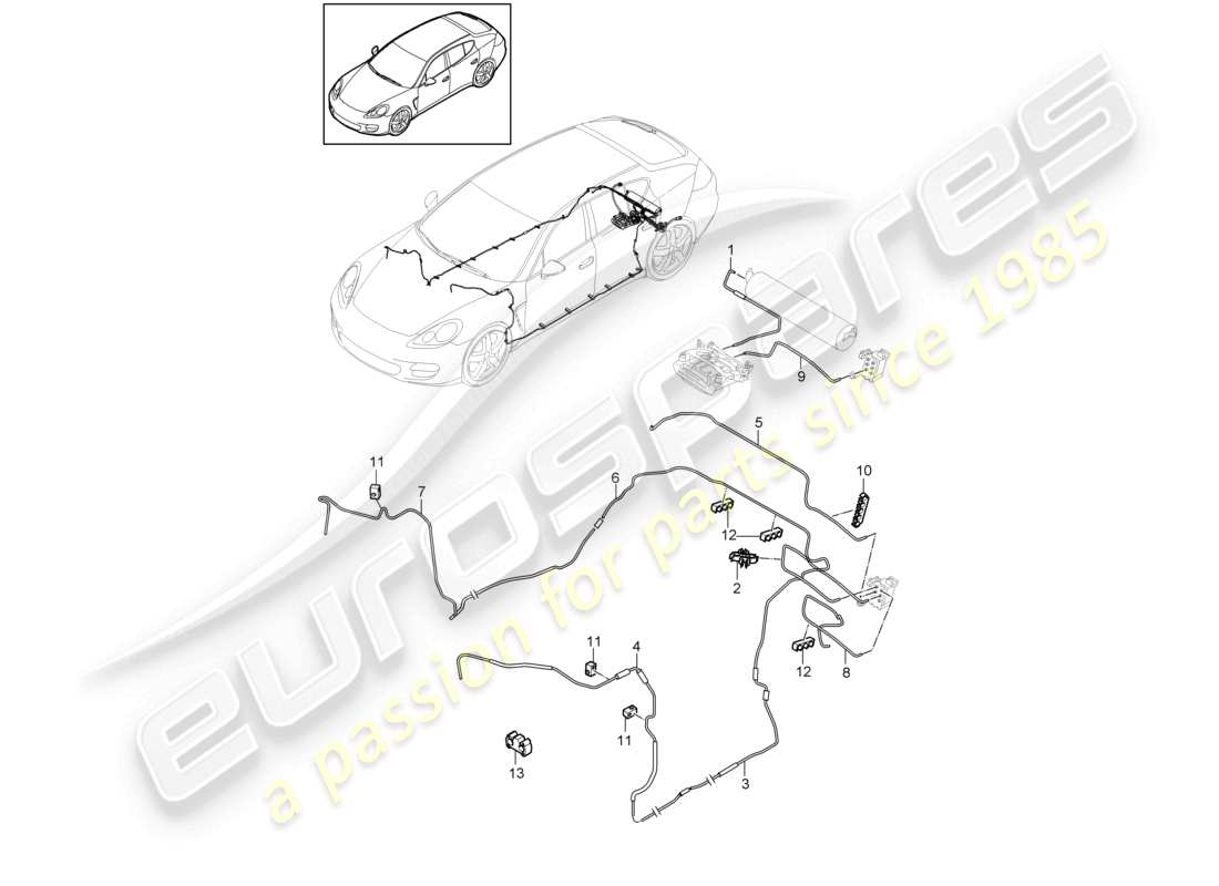 porsche 2010 (cayenne e1 9pa) suspensión adaptativa línea de aire diagrama de piezas