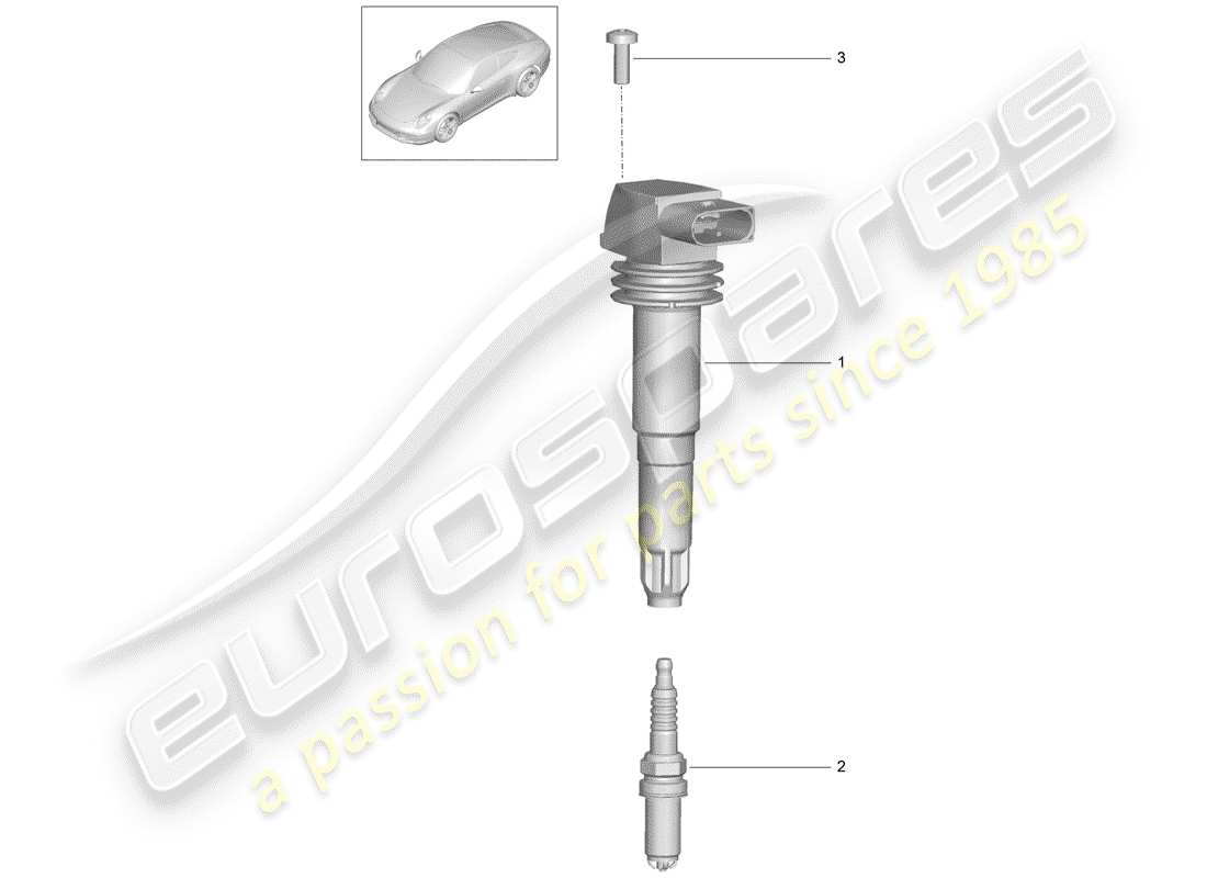 porsche 2013 (991-1) sistema de encendido diagrama de piezas