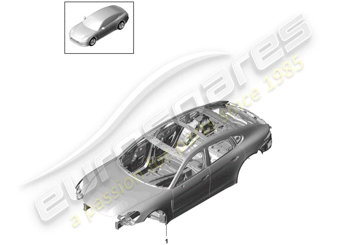 porsche 2017 (panamera 971-1) diagrama de piezas de la carrocería del coche