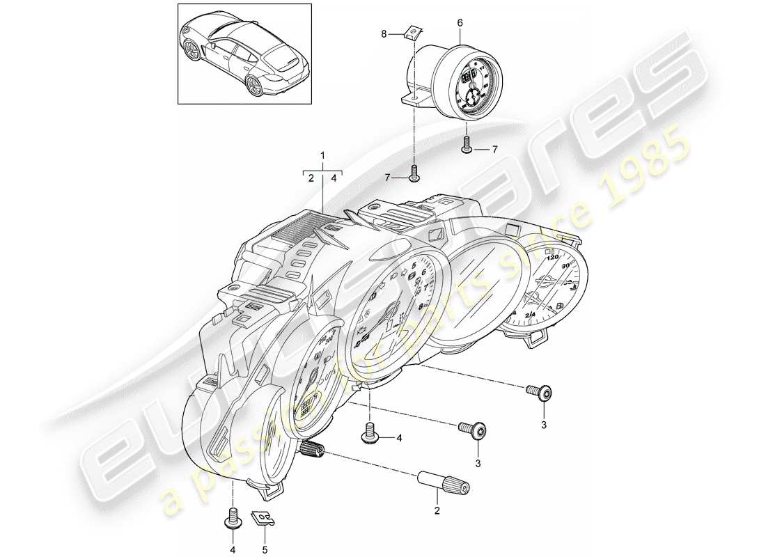 porsche 2011 (panamera 970) instruments diagrama de piezas