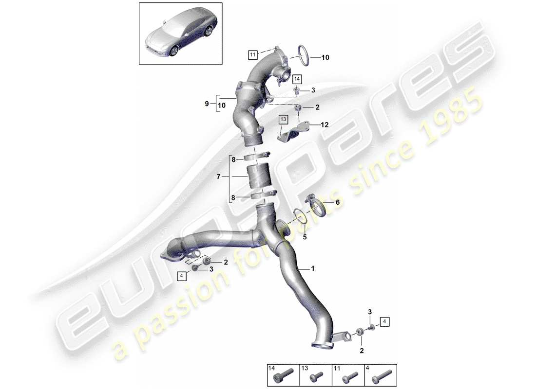 porsche 2017 (panamera 971-1) diagrama de piezas del enfriador de aire de carga