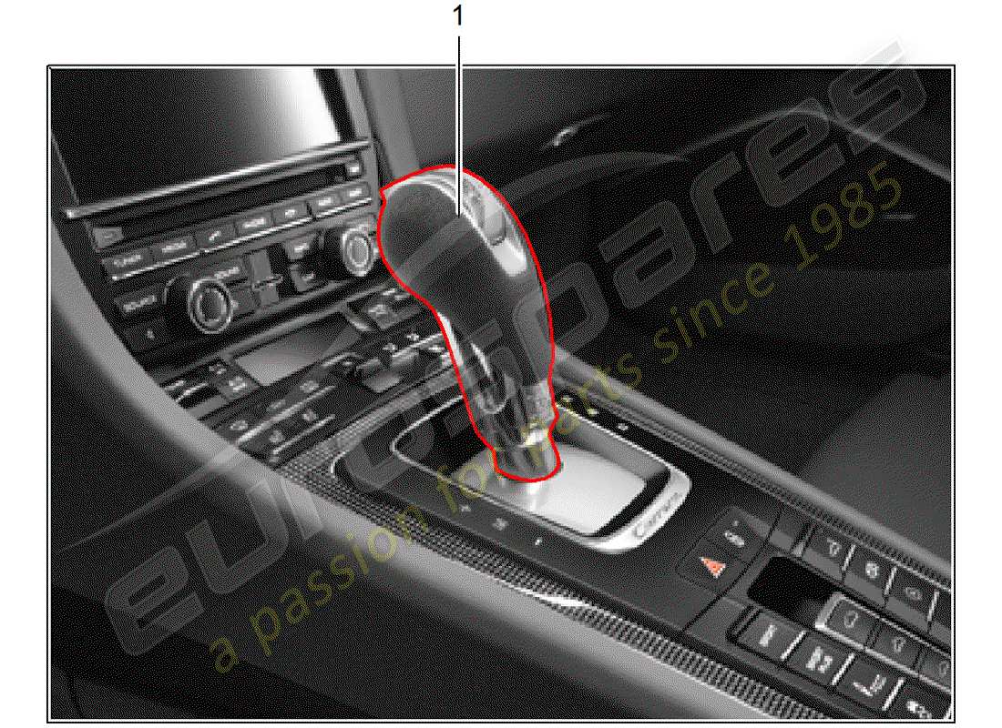 porsche 2012 (tequipment 98x/99x) palanca de cambio diagrama de piezas