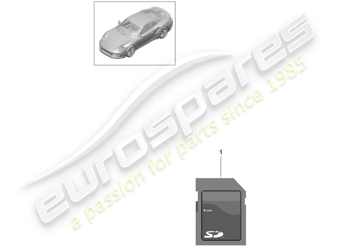 porsche 2014 (991-1 turbo) tarjeta sd diagrama de piezas