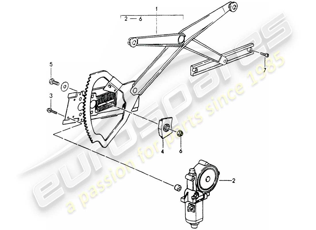 porsche 1990 (964) regulador de ventana - eléctrico diagrama de piezas