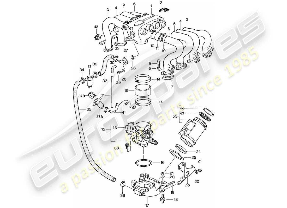 porsche 1986 (928) lh-jetronic - 1 - d - mj 1984>> diagrama de piezas
