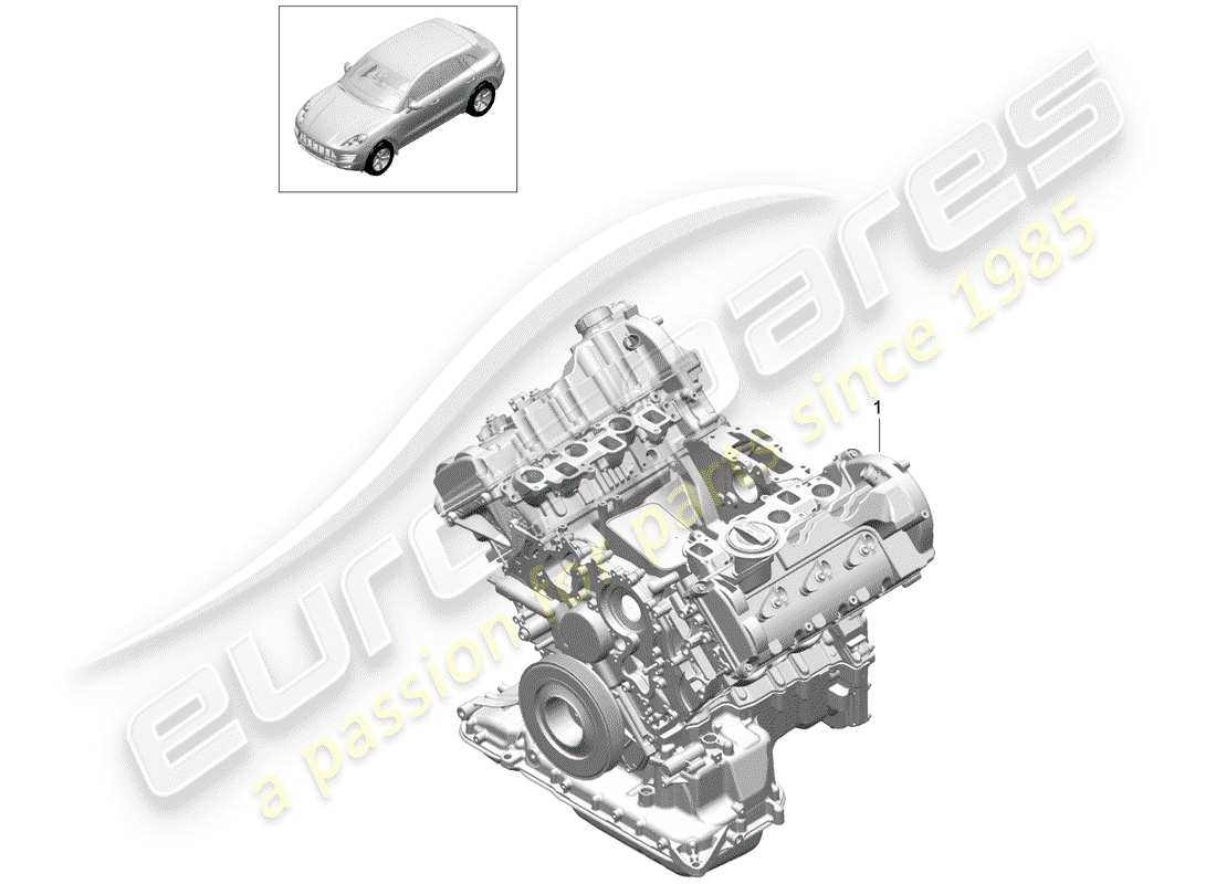 porsche 2016 (macan) bloque largo diagrama de piezas