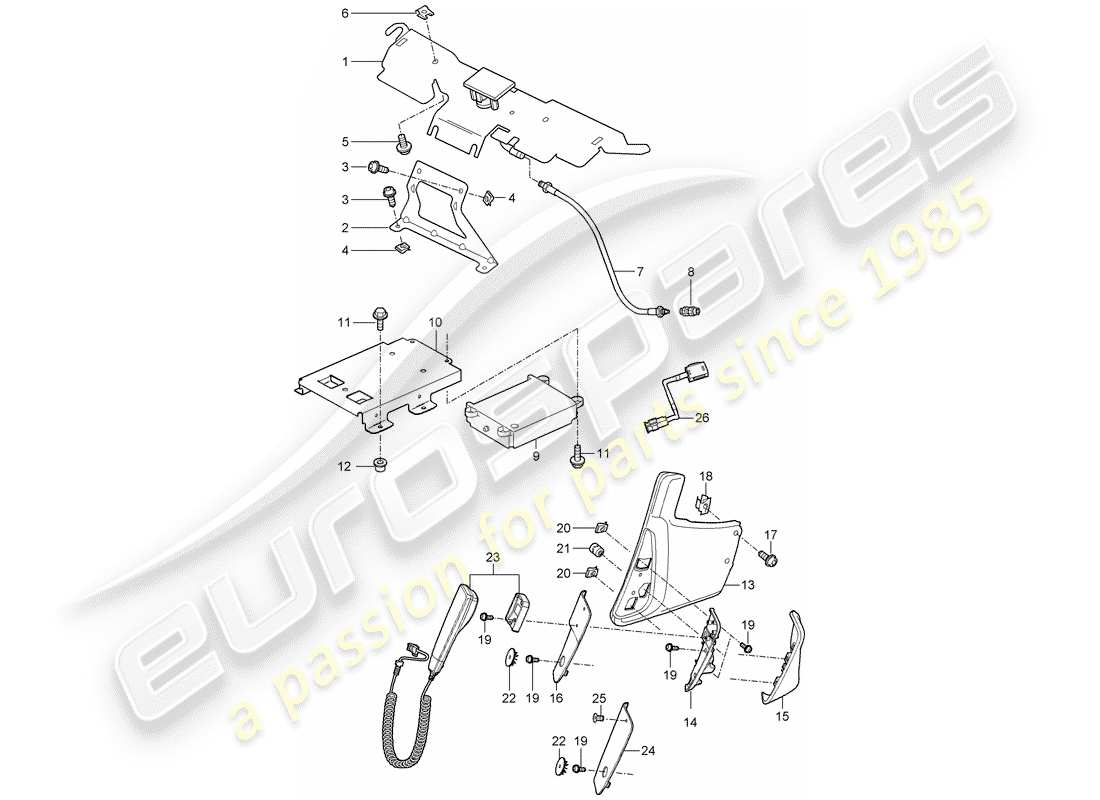 porsche 2009 997-2 turbo / gt2 diagrama de piezas del teléfono