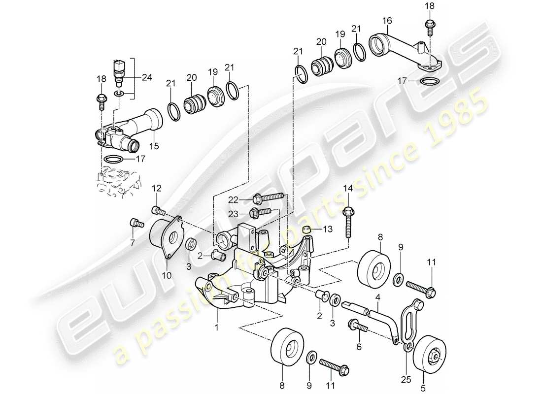 porsche 2008 (997-1 gt3) tensor de la correa diagrama de piezas