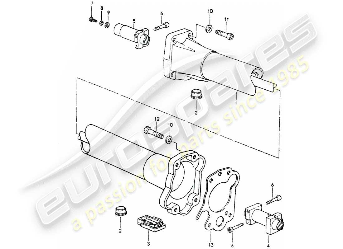 porsche 1990 (964) tubo central diagrama de piezas