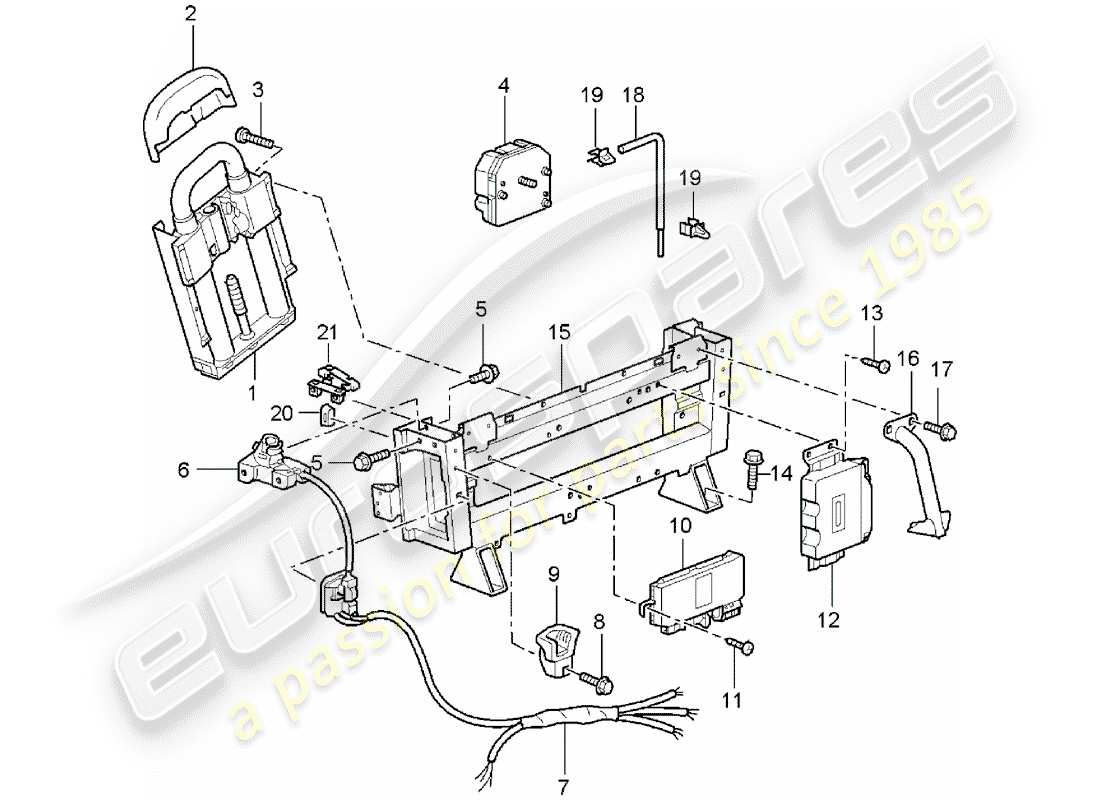 porsche 2004 (996 turbo / gt2) barra antivuelco diagrama de piezas