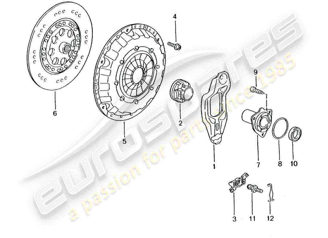 porsche 2002 (986 boxster) embrague diagrama de piezas