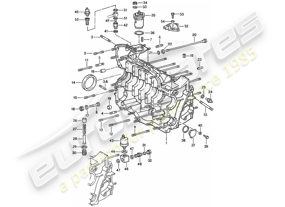 porsche 1984 (911) crankcase diagrama de piezas