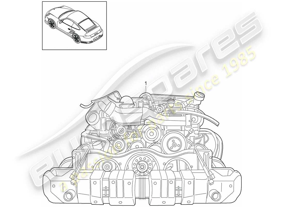 porsche 2013 (997-2 turbo / gt2 rs) motor de repuesto diagrama de piezas