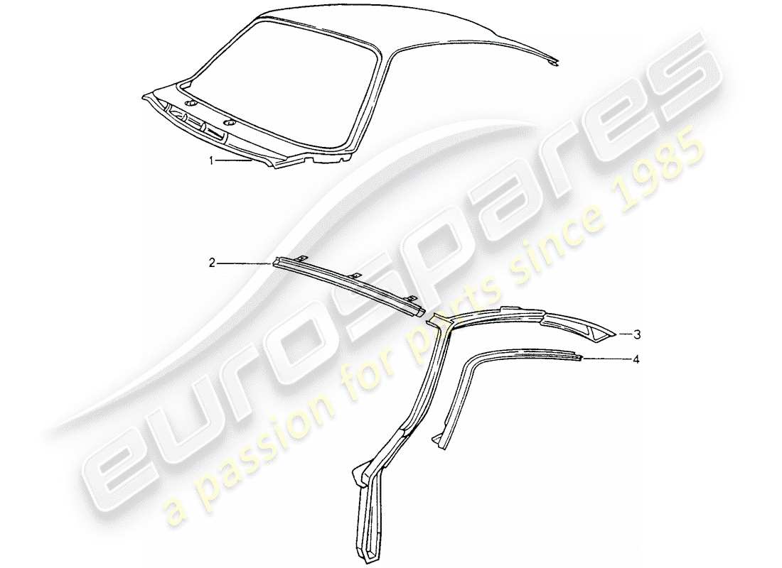 porsche 1990 (964) paneles exteriores diagrama de piezas
