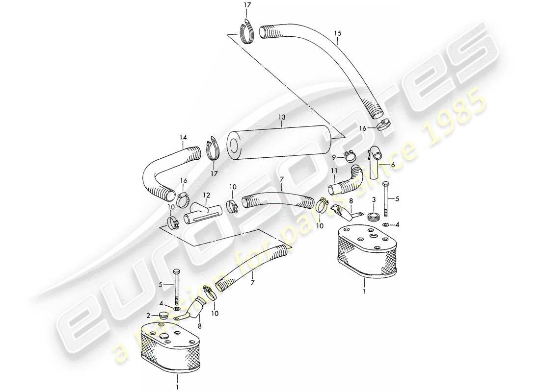 porsche 911/912 (1968) filtro de aire mojado por aceite - para vehículos con - 5-speed - transmisión - no para: - (i),(f) - para - (ee.uu.) - m 075 0001 >> diagrama de piezas