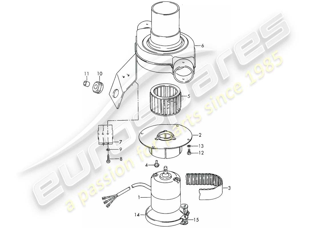 porsche 1966 (911/912) material de reparación - ventilador - d >> - mj 1968 diagrama de piezas