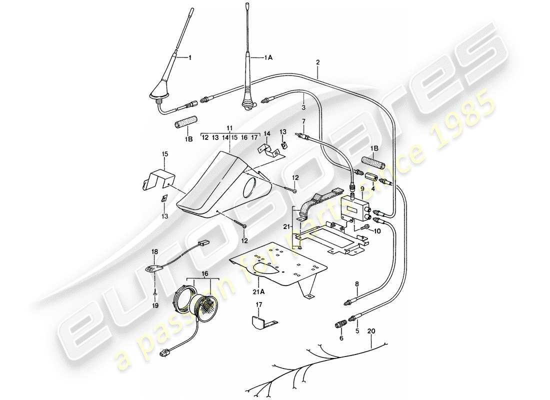 porsche 1994 (968) preparación telefónica diagrama de piezas
