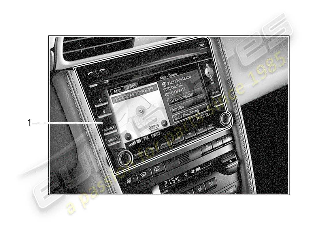 porsche 2006 (tequipment) sistema de navegación diagrama de piezas