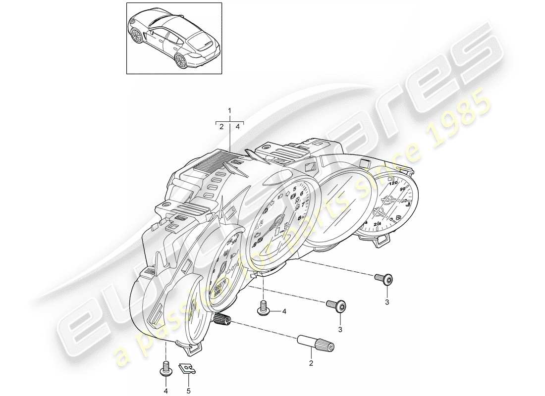 porsche 2011 (panamera 970) instrumentos diagrama de piezas
