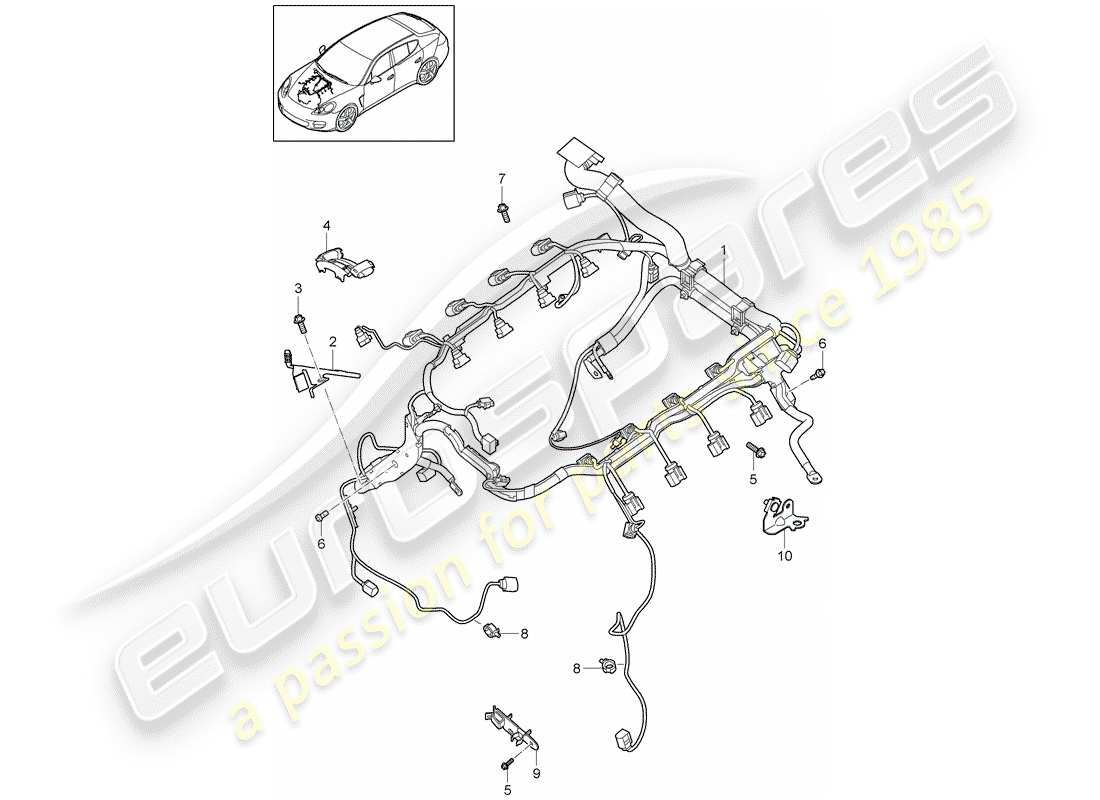 porsche 2011 (panamera 970) arneses de cableado diagrama de piezas