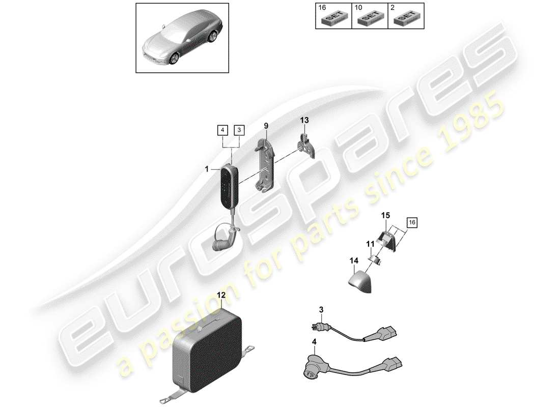porsche 2019 (panamera 971-1) cable de carga diagrama de piezas