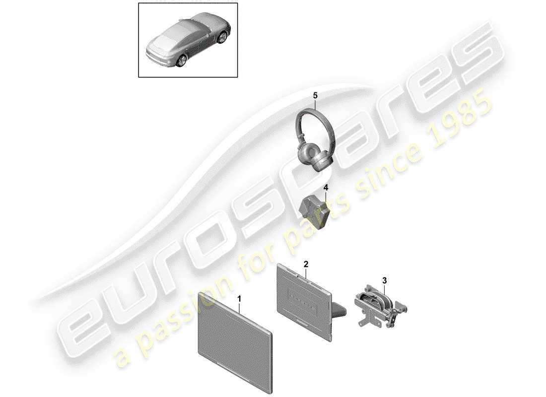 porsche 2019 (panamera 971-1) sistema de entretenimiento en el asiento trasero diagrama de piezas