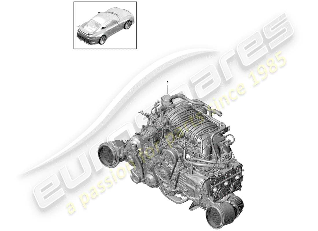 porsche 2017 (991-2 r/gt3/rs) motor de repuesto diagrama de piezas