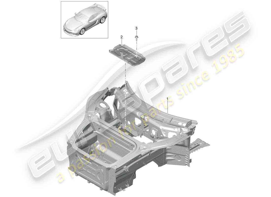 porsche 2016 (981 cayman gt4) interfaz diagrama de piezas