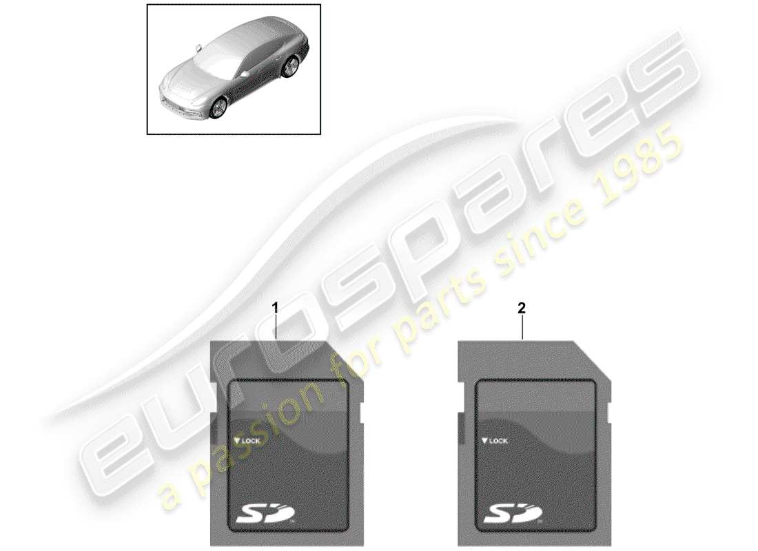 porsche 2020 (cayenne e3 9ya/9yb) tarjeta sd diagrama de piezas