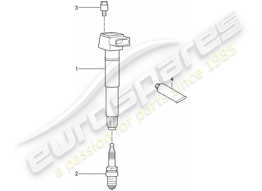 porsche 2016 (cayenne e2 92a) diagrama de piezas del sistema de encendido
