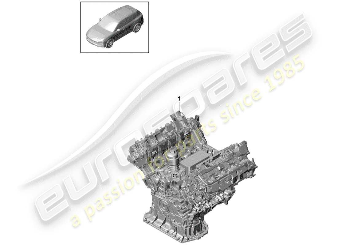 porsche 2019 (cayenne e3 9ya/9yb) bloque largo diagrama de piezas