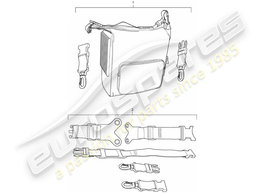 porsche 2017 (tequipment cayenne) bolsa de refrigeración diagrama de piezas