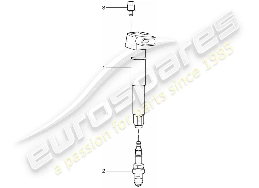 porsche 2011 (997-2 turbo / gt2 rs) sistema de encendido diagrama de piezas