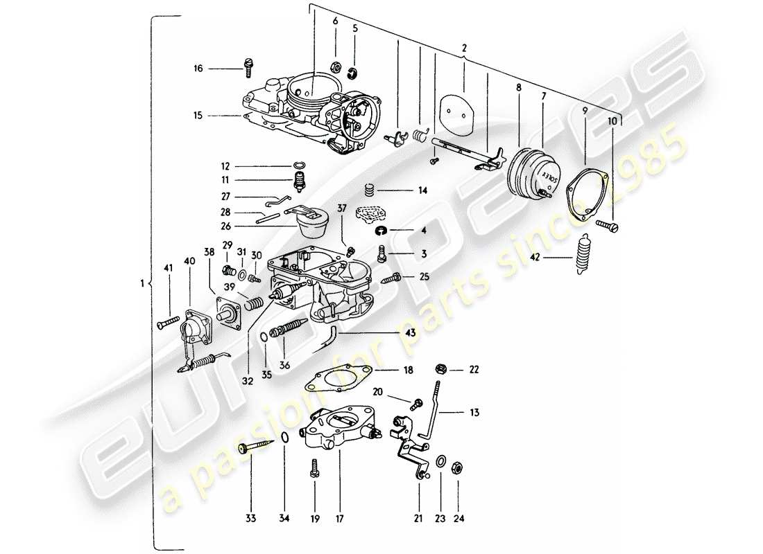 porsche 914 (1972) diagrama de piezas del carburador