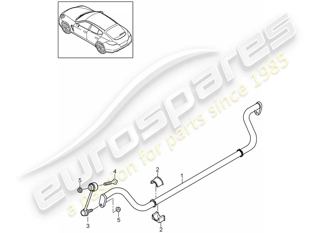 porsche 2012 (panamera 970) estabilizador diagrama de piezas