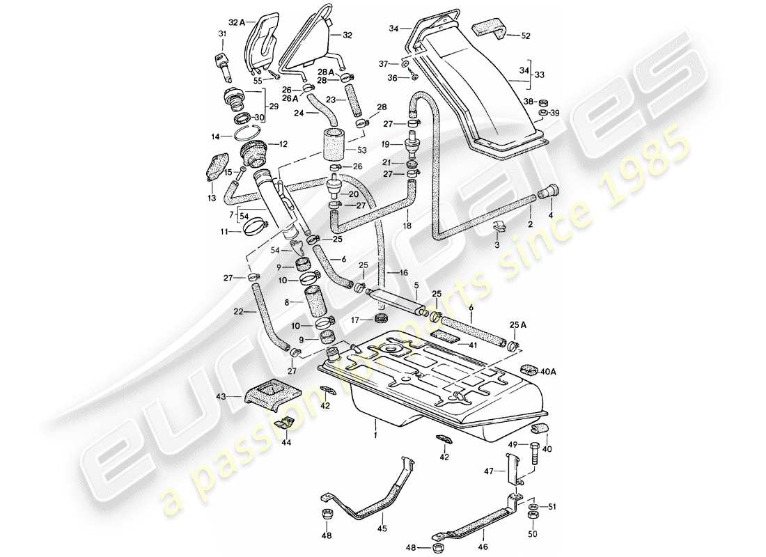 porsche 1981 (924) tanque de combustible - f 92-cn402 198>> - f 93-cn100 306>> diagrama de piezas