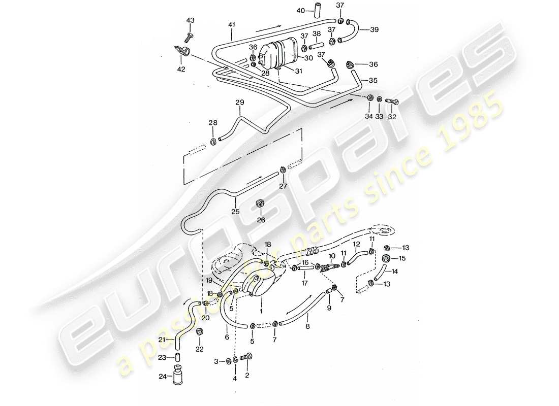 porsche 1975 (911 turbo) ventilación del tanque - d - mj 1975>> diagrama de piezas