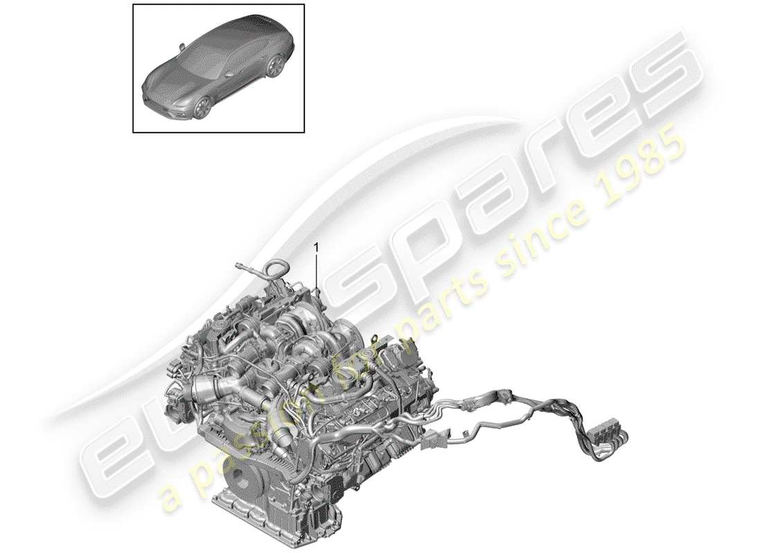 porsche 2017 (panamera 971-1) motor de repuesto diagrama de piezas