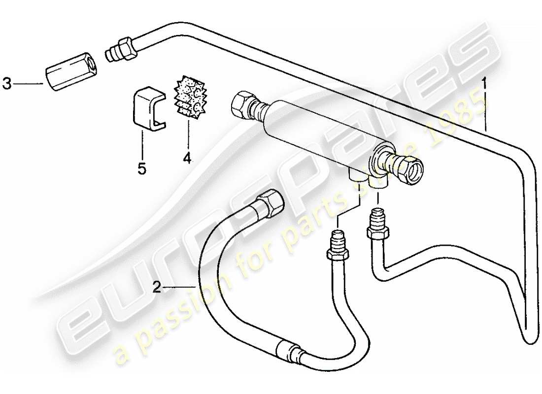 porsche 1990 (928) enfriamiento de combustible diagrama de piezas