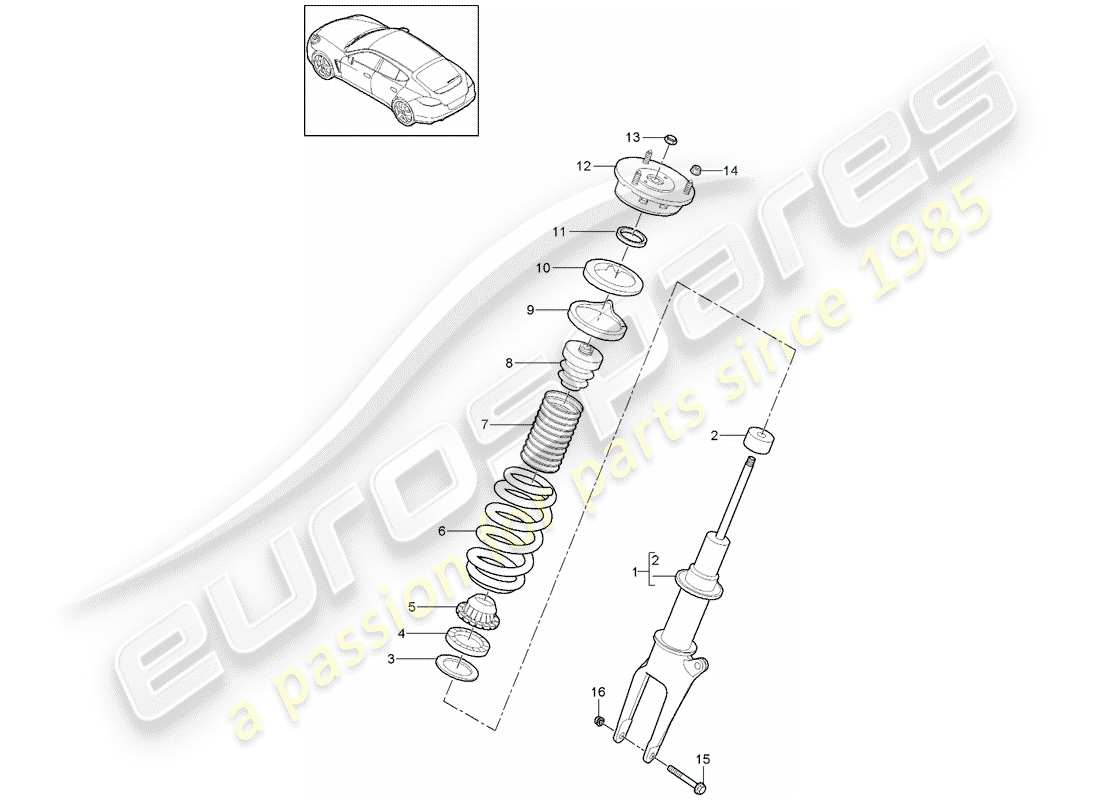 porsche 2013 (panamera 970) suspensión diagrama de piezas